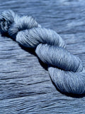 Last Light hand-dyed sock yarn in deep blue